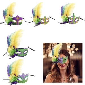 Lông Cây Hóa Trang Nửa Mặt Halloween Trang Phục Mardi Gras Venetians Cho Tiệc Carnival
