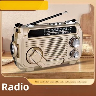 Radio media player di động phát điện quay tay bằng năng lượng mặt trời cho người già bán dẫn đa băng tần Bluetooth đèn chiếu sáng NCGM