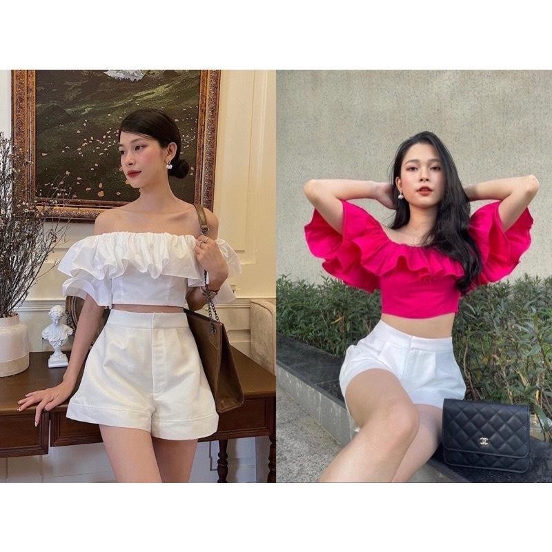 ÁO TRỄ VAI BÈO NHÚN  XINH. A100 Top Nữ