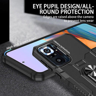 Dành Cho Redmi Note 10 Pro 4G / 10s 4G / POCO M5s Ốp điện thoại PC Cứng Mặt Sau TPU Mềm Cạnh Bảo Vệ Camera Giá Đỡ Nhẫn Chân Đế Chống Sốc Mỏng Vỏ