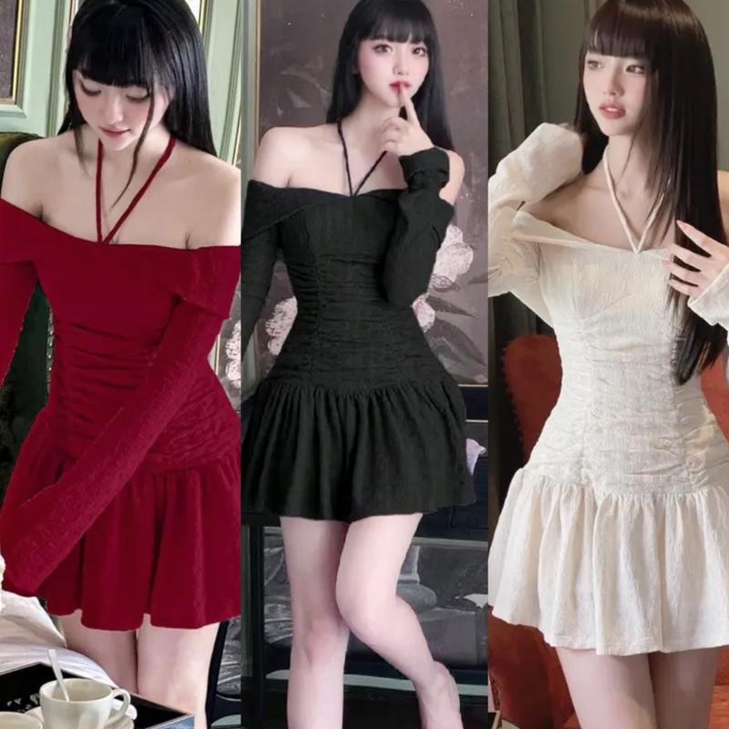 Thời Trang Bigsize - Váy Đầm Bigsize Thun Xốp Tay Dài Hot Hit Thiết Kế  40-95kg