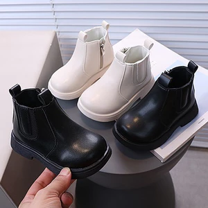 Bốt da trơn khóa sườn sành điệu cho bé da mềm êm chân sz 22-31