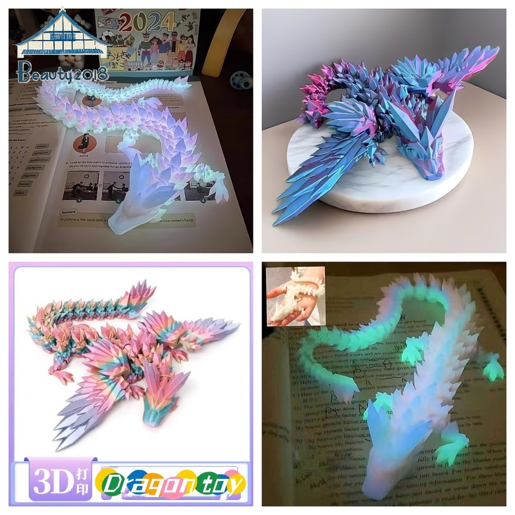 Đồ chơi rồng phong cách Trung Quốc 3D in hình rồng Trang trí rồng pha ...