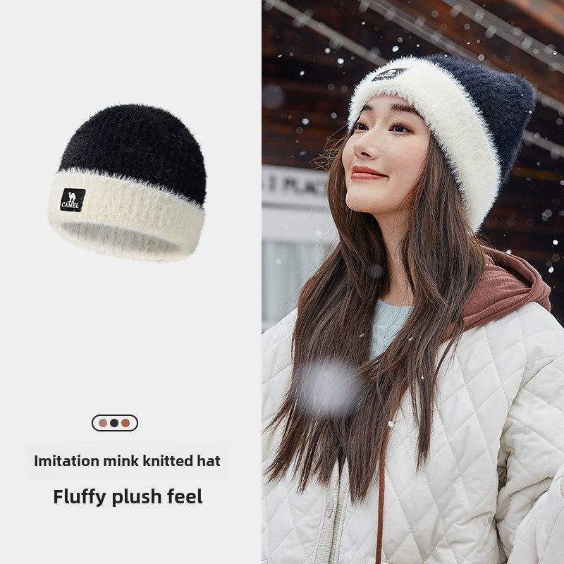 Ảnh Mũ dệt kim CAMEL CROWN Mũ len bảo vệ tai chống gió ấm áp cho nam và nữ 3