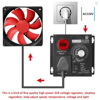 Ac 220V 4000W Bộ điều khiển điện áp biến đổi nhỏ gọn Tốc độ di động Nhiệt độ ánh sáng Điện áp Bộ điều chỉnh độ sáng có thể điều chỉnh