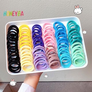 < Honeyba > 50 Cái / bộ Dây Buộc Tóc Co Giãn Bé Gái Phụ Kiện Tóc Nhiều Màu Sắc Nylon Trẻ Em Scrunchie Quà Tặng
