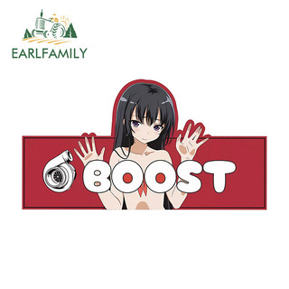 EARLFAMILY Cô Gái Nhật Bản Hoạt Hình Slap Xe Ô Tô Chống Trầy Xước Gương Chiếu Hậu Ván Trượt JDM Decal Chống Thấm Nước Vui Nhộn Phụ Kiện Xe Hơi