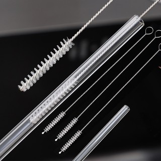Bộ bàn chải làm sạch ống hút uống nước bằng thép không gỉ xoắn ốc - Bàn chải làm sạch ống có thể tái sử dụng bằng Nylon cho chai cốc cho bé