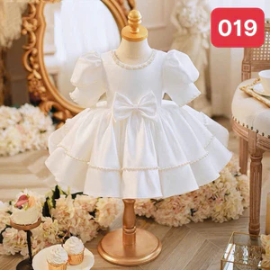 Váy Công Chúa Bé Gái , váy cho bé gái tay bèo đính kết ngọc trai sang trọng ( mã 019 )