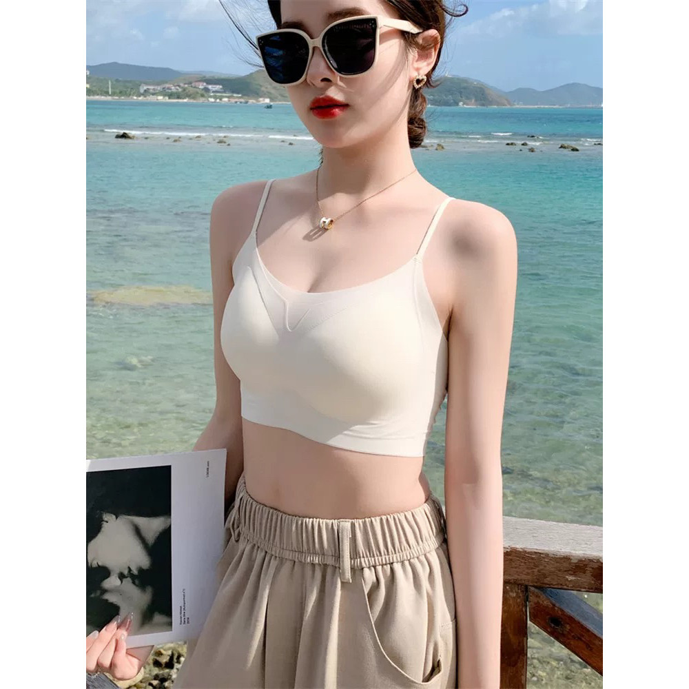 Quần Lót Nữ Liền Mạch Không Kích Thước Áo Ngực Mùa Hè Nhỏ Tập Hợp Không Vòng Thép Thoáng Khí Đẹp Lưng Áo Ngực