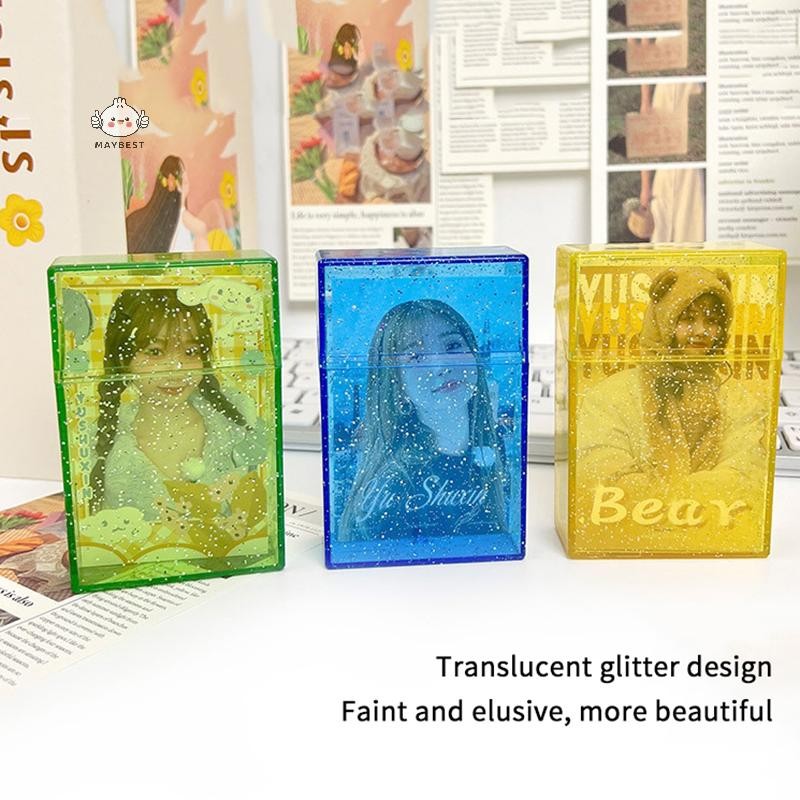 Maybest Hộp lưu trữ kích thước nhỏ, hộp đựng thẻ ảnh thần tượng, nhãn dán, văn phòng phẩm, ngăn kéo lật