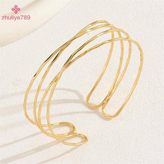 < zhuliye789 > Vòng đeo tay màu vàng nhiều lớp dành cho nữ Vòng tay kim loại phong cách Punk Thiết kế nhỏ nhất Ins Trang sức dự tiệc hàng ngày