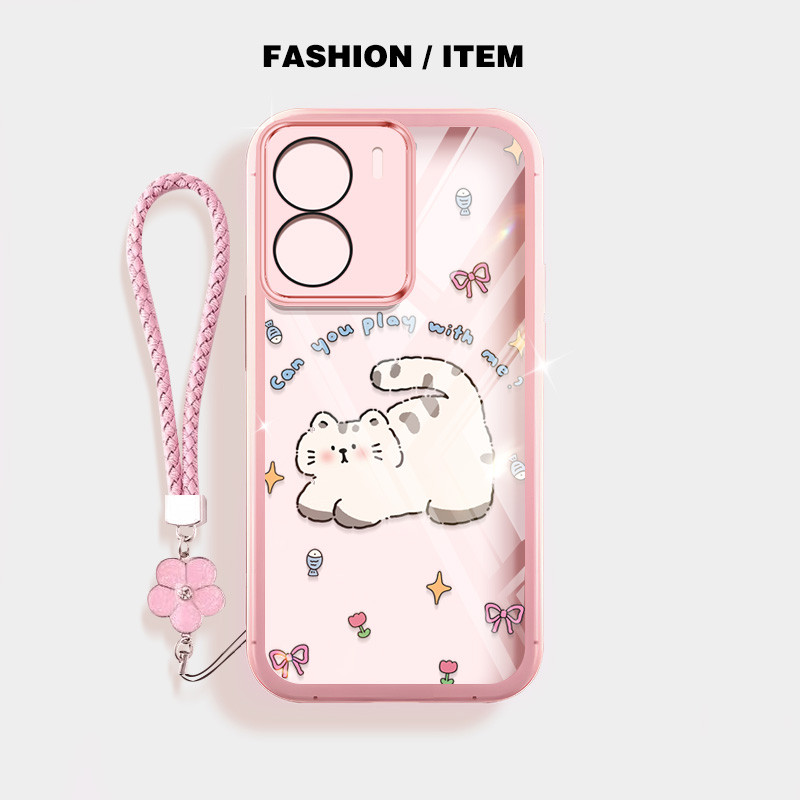 Ốp Điện Thoại YBD Cho Redmi A5 Turbo 4 Pro Xiaomi POCO F7 5G POCO C71 Mềm Mại Và Dễ Thương Phong Cách Cô Gái Họa Tiết Mèo Con Dễ Thương Có Dây Treo