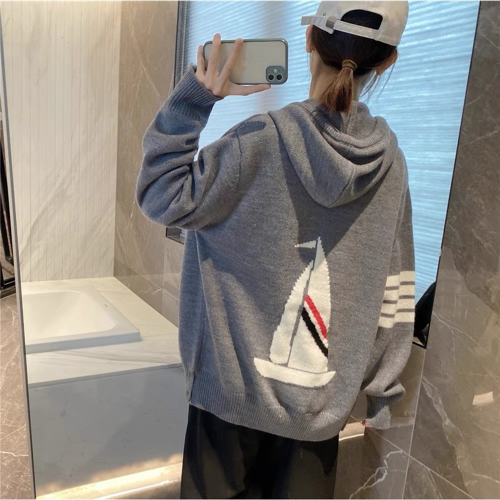 Áo Khoác Len Thuyền Buồm KCloset Áo Hoodie Khóa Kéo Dày Dặn Dáng Rộng Nam Nữ NA481