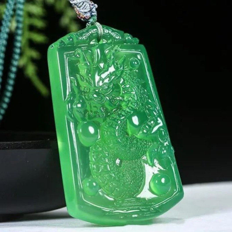 Mã Não Tự Nhiên Đá Chrysoprases Cung Hoàng Đạo Rồng Thương Hiệu Mặt Dây Chuyền Nam Nữ Ngọc Mặt Dây Chuyền