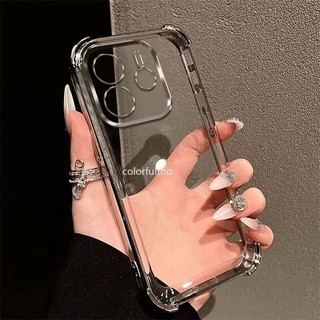 Ốp Điện Thoại Chống Sốc Trong Suốt Mạ Realme 14 5G Cho Realme 14 Pro + 14proplus 14X Realme14Pro 4G 5G Vỏ TPU Mềm Lấp Lánh Vỏ Cứng Acrylic Hybrid Armor Ốp Lưng