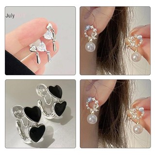 JULYHOT 1 Cặp Kẹp Tai Zircon Ngọc Trai Bất Đối Xứng Phong Cách Hàn Quốc Cho Nữ Cá Tính Bông Tai Thời Trang Trang Trang Sức Cưới Quà Tặng Sinh Nhật Massivedeals