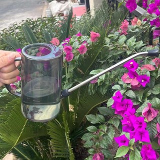 Xô tưới nước OUSXA, Bình tưới vườn bằng thép không gỉ 1,5L / 2L, di động có dấu tích Vòi phun dài Ấm đun nước tưới vườn văn phòng Cây trồng trong nhà
