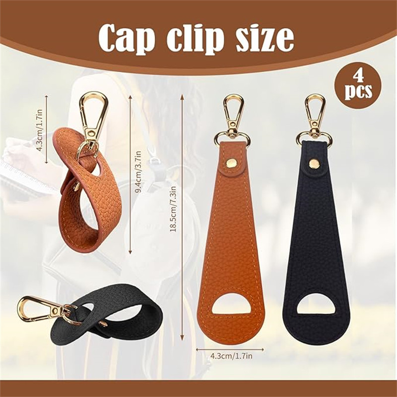 [YUNYUAN] Mũ du lịch ngoài trời Kẹp móc khăn quàng cổ Khóa da PU Túi xách Mũ kẹp Mũ chống nắng mùa hè Khóa lưu trữ Kẹp