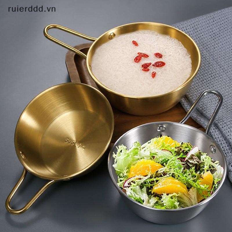 # ruierdd # Bát rượu gạo tròn có tay cầm Bát đựng nước sốt thực phẩm gia dụng bằng thép không gỉ Bộ đồ ăn Bộ đồ ăn Đồ dùng nhà bếp.