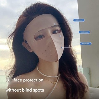 Mùa hè Y2K Nhỏ Tươi Ice Silk Full Face Mask -UPF50 + Chống Nắng Làm Mát Ice Feel Face Covers Ngoài Trời Essential
