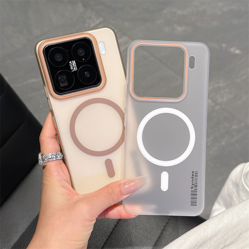 Ốp lưng cứng từ tính siêu mỏng màu kẹo Macaron Vỏ nhựa mờ mờ cho Xiaomi 15 14 13 Pro Ultra