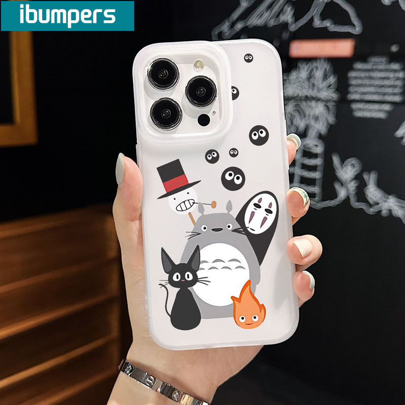 ibumpers Ốp Lưng iPhone Cute Anime No Face Họa Tiết Ốp Điện Thoại Trong Suốt Mềm TPU nhám Mờ Mềm Chống Sốc Chống Bẩn Cho Iphone 16 15 14 12 13 11 Pro Max IP 7 8 Plus X XS XR