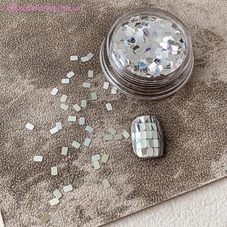 [Beautifulhome] 1 Bình Vuông Bạc Móng Tay Lấp Lánh Trang Sức Tối Giản Và Lấp Lánh Phong Cách Ánh Sáng Mặc Giáp Vật Liệu Trang Trí [Làm Đẹp]
