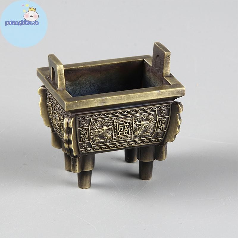 Pufangbliss Trung Quốc Retro Đồng Chân Máy Lư Hương Laser Khắc Rồng Chinoiserie Thủ Công Trang Trí Phù Thủy Hy Sinh Đạo Cụ Trang Trí Bàn Làm Việc VN