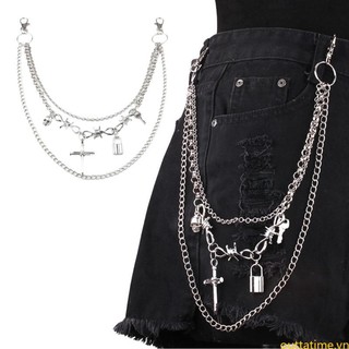 Dây chuyền quần nhiều lớp tốt nhất Punk Charm cho quần jean Crosses Mặt dây chuyền Váy chuỗi