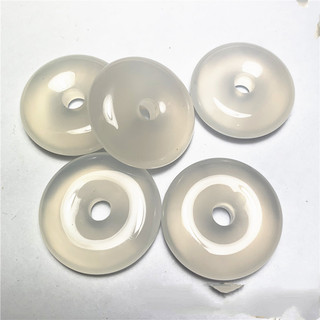 Ngọc mã não trắng chalcedony mặt dây chuyền mặt dây chuyền nhỏ khóa an toàn ngọc quà tặng phụ kiện trang sức