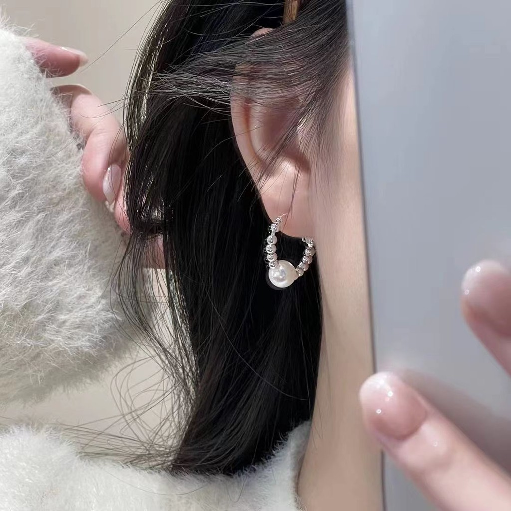 Bông tai ngọc trai thời trang mẫu mới sang trọng nhẹ nhàng kim 925 Bạc mẫu mới bông tai cao cấp sang trọng nhẹ nhàng trang sức tai thích hợp