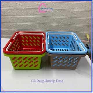 Combo 4 Giỏ Đựng Đồ Có Quai Xách Nhựa, Giỏ Đựng Đồ Nhà Tắm, Đựng Mỹ Phẩm Đa Năng - Phương Trang