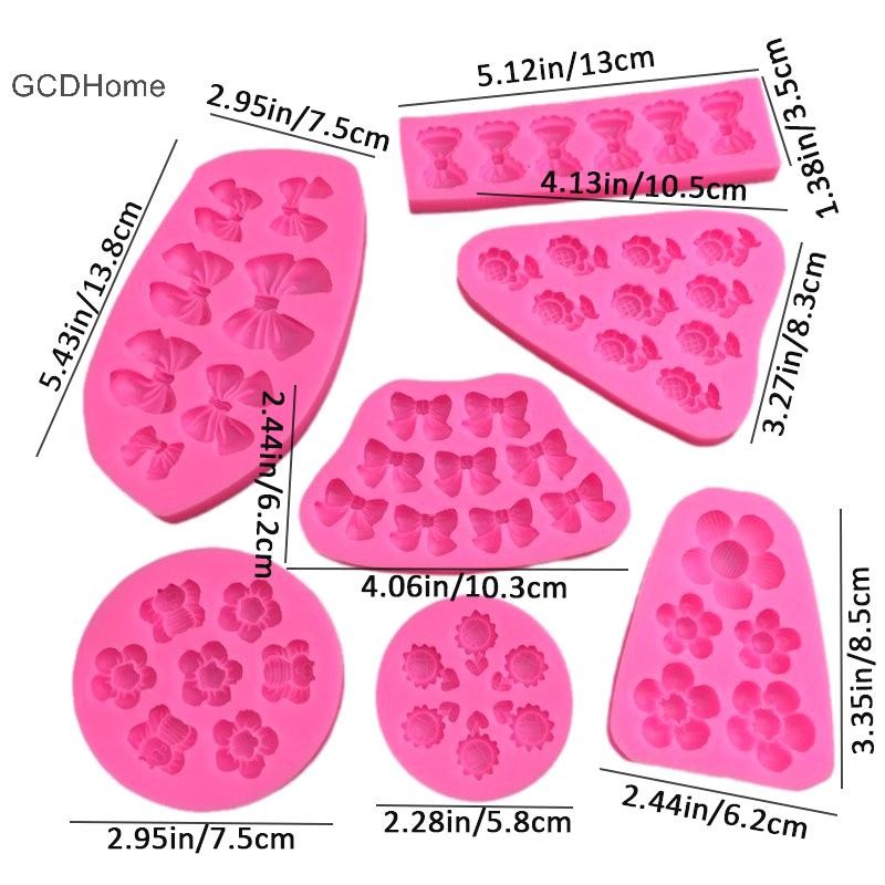 Gcdhome Hoạt Hình Dễ Thương Hoa Nơ Ong Fondant Khuôn Silicon DIY Cupcake Fondant Bánh Decorag Sôcôla Kẹo Nướng Khuôn Nóng