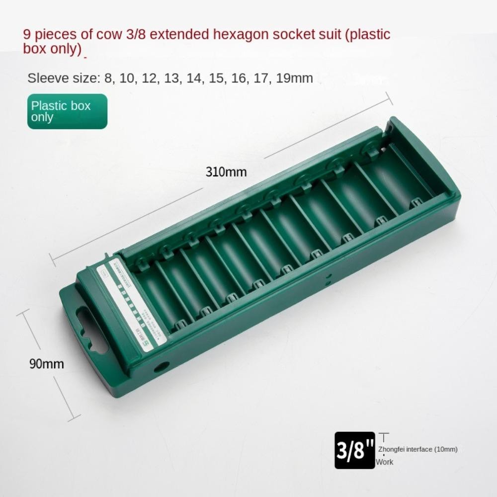 Hộp đựng cờ lê CATIYAHA, Hộp đựng cờ lê bằng nhựa 1 / 4 "3 / 8" 1 / 2 ", Dụng cụ lưu trữ ổ cắm màu xanh lá cây đa chức năng ABS Bits ổ cắm lục giác