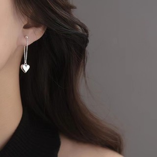 S925 Bạc Kim Tình Yêu Tua Rua Bông Tai Nữ Ánh Sáng Sang Trọng Niche 2024 Phong Cách Mới Mùa Hè Bông Tai Đơn Giản Thoáng Mát Phong Cách Cao Cấp