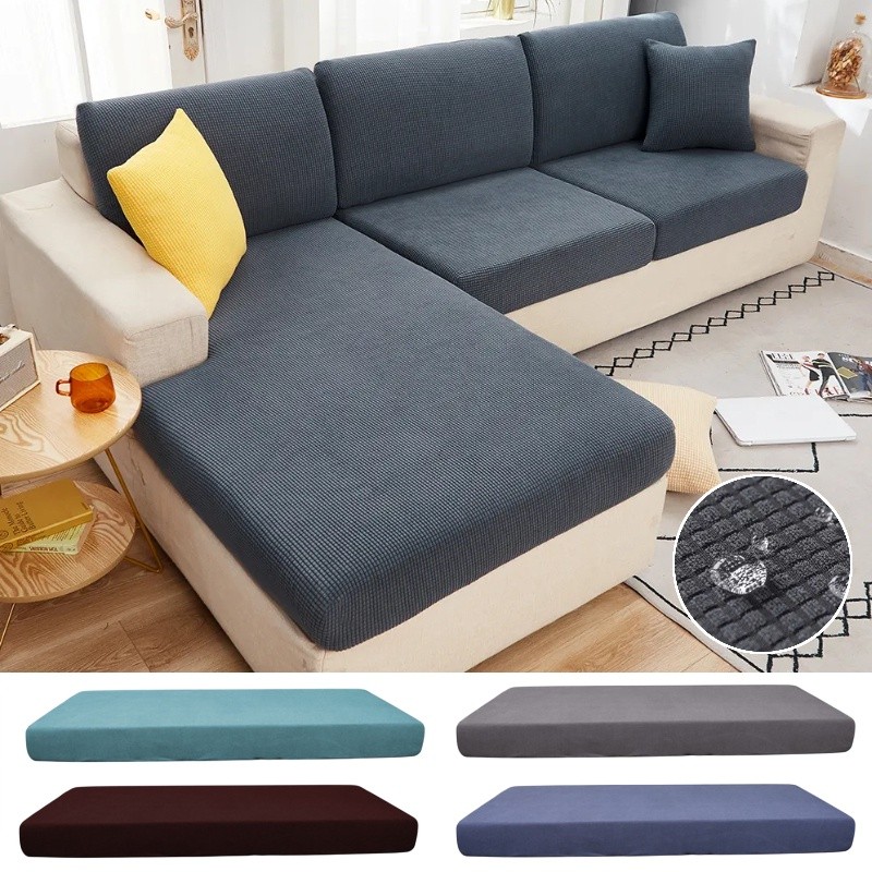Chống Nước Bọc Sofa, Bọc Đệm Ghế Sofa Vải Nhung Gân Dày Dặn Co Giãn 1/2/3/4 Chỗ