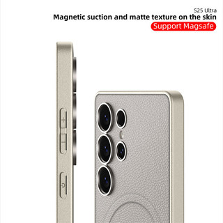 Ốp điện thoại mềm bằng da từ tính mỏng cho Samsung Galaxy S25 S24 S23 Ultra S25 Plus Vỏ sạc không dây mạ