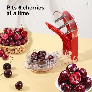 Cherry Pitter Tool Pit Remover Push-Pull Sáu lỗ Di động Cherry Core Remover với thiết kế khóa Phát hành nhanh Tiện ích nhà bếp cho cửa hàng bánh nhà bếp Salad trái cây