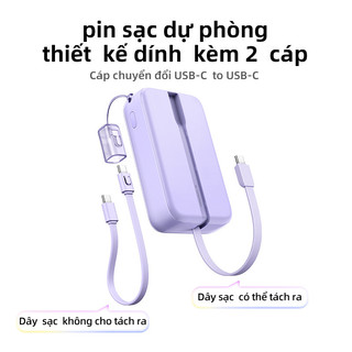 Sạc dự phòng UGREEN Powerbank đầy màu sắc 20000mAh, với 2 Cáp USB C tích hợp, PD20W