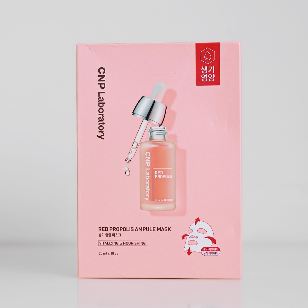 Hộp 10 Mặt Nạ Giấy CNP Laboratory Red Propolis, Propolis Energy, Pore Tightening Ampule Mask