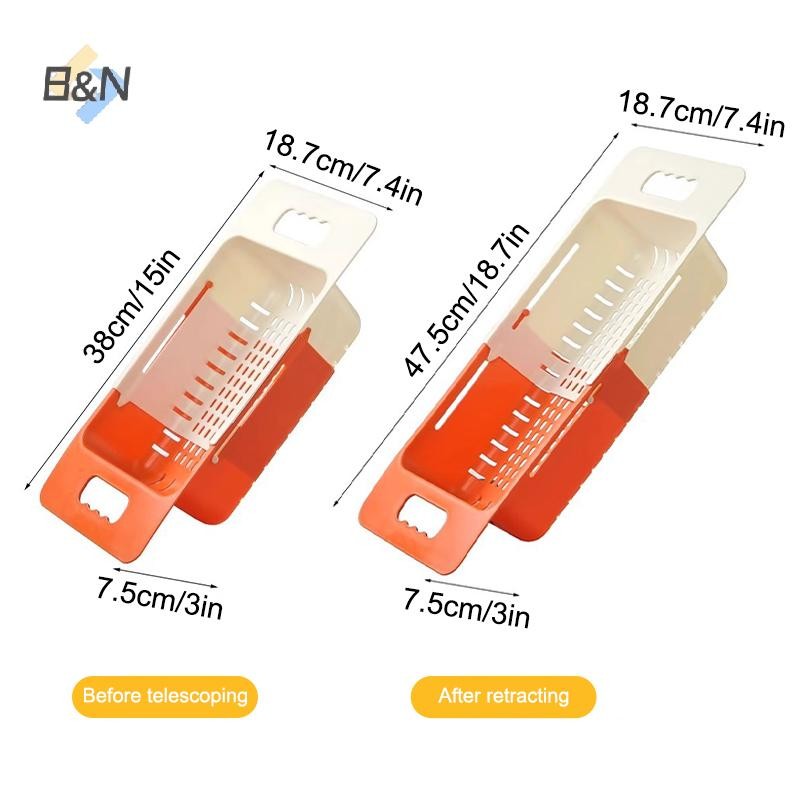 Nhà bếp B & N Có thể mở rộng trên bồn rửa Giỏ thoát nước mỏng có thể mở rộng Đa chức năng Caddy Giá đỡ thoát nước không đục lỗ.
