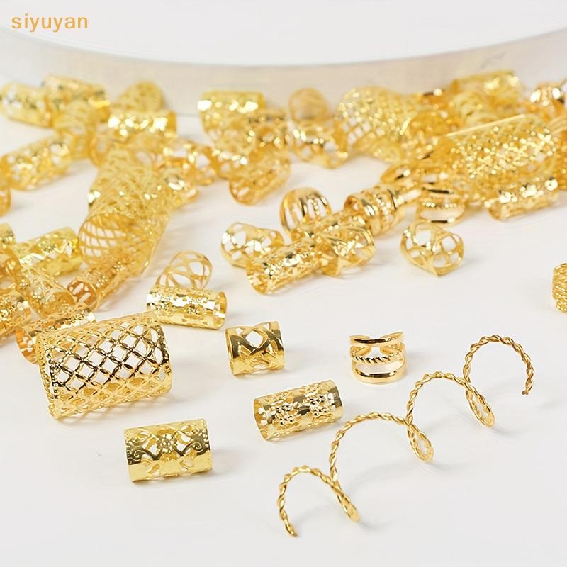 Siyuyan 60 / 90 Chiếc Hợp Kim Tóc Trang Sức Tóc Vòng Bím Tóc Kim Loại Dreadlock Hạt Tóc Nhẫn Đa Phong Cách Bím Tóc Phụ Kiện VN