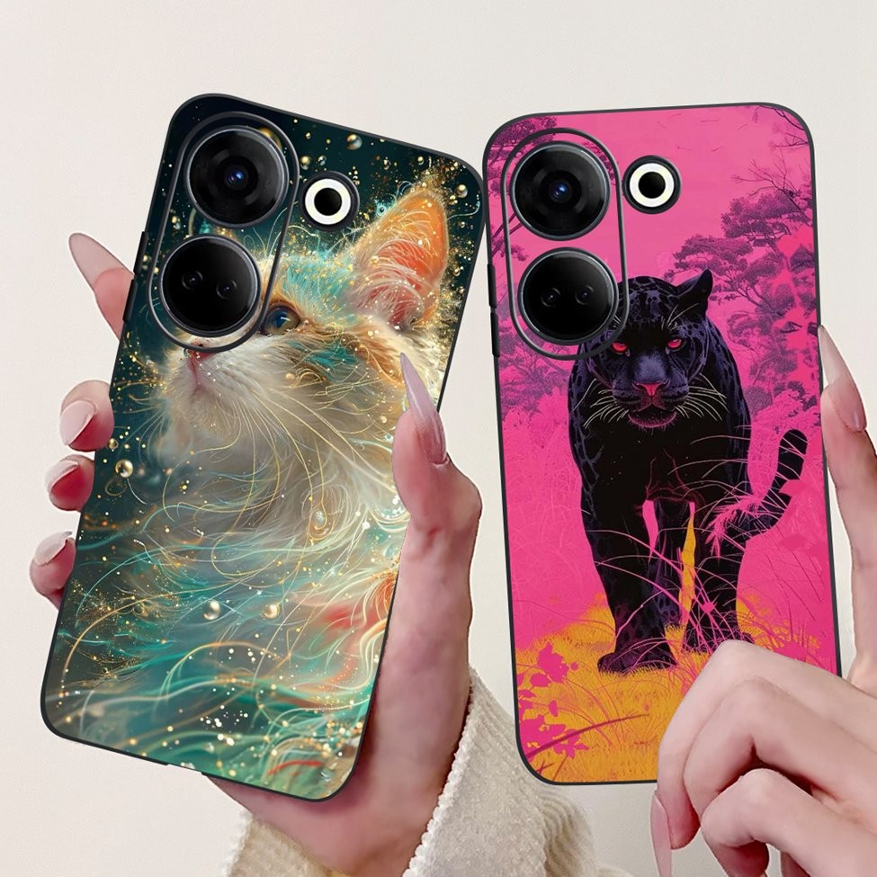 Ốp Lưng Tecno Camon 20 CK6 CK6n 20Pro CK7n Hoa Bướm Thời Trang Mèo Dễ Thương Tình Yêu Mềm Ốp Lưng Tecno Camon 20 Pro 4G Ốp Điện Thoại Silicon