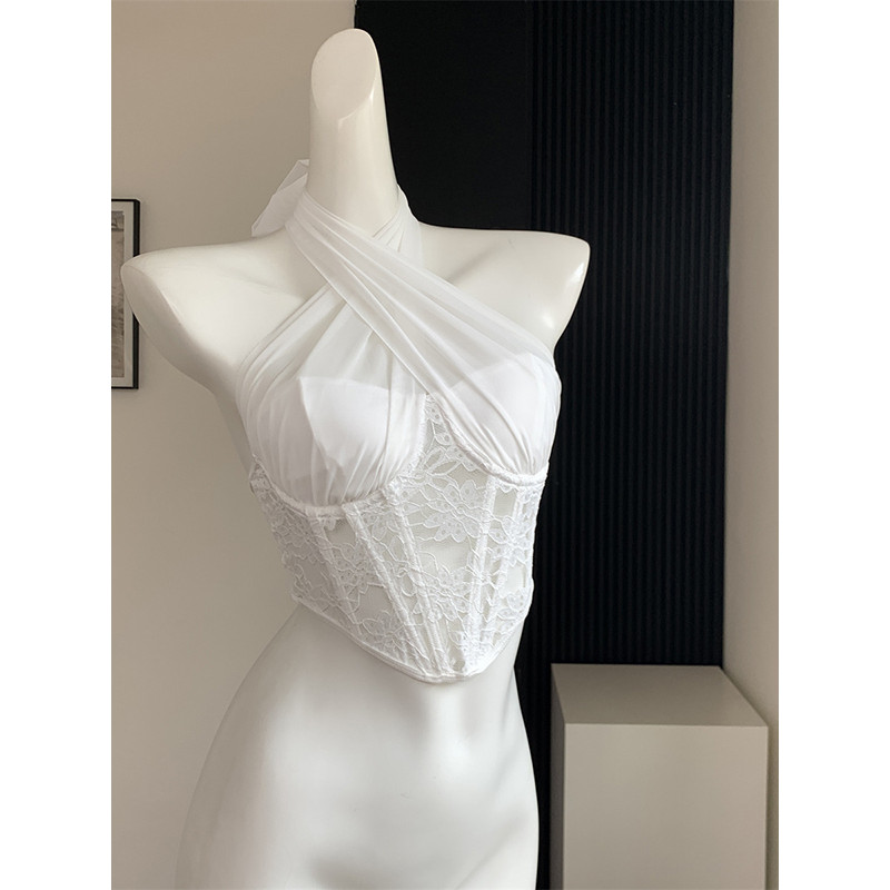 Thiết Kế Xương Cá Ren Corse Gợi Cảm Áo Vest Ống Top