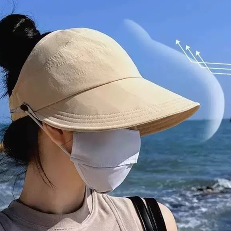 Wellb Mũ che nắng thực tế dành cho nữ Mũ thời trang ngoài trời Mũ chống nắng viền rộng