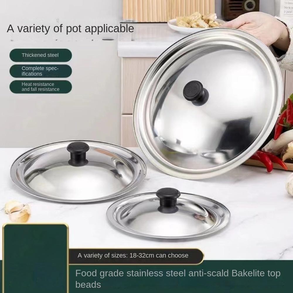 Vỏ Chảo Chiên ICUCKO, Vỏ Nồi Inox Đa Năng, Núm Có Thể Tái Sử Dụng Chống bỏng Nắp Nồi Phụ Kiện Nhà Bếp
