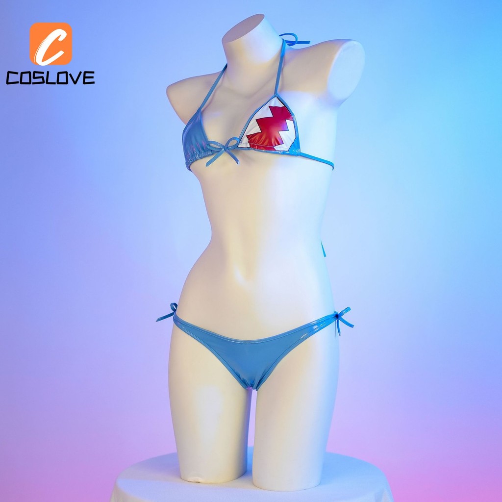 Hololive Gawr Gura Cá Mập Bikini Phù Hợp Với Người Phụ Nữ Một Kích Thước Đồ Bơi Mùa Hè Kỳ Nghỉ Trang Phục Hoạt Hình Phong Cách Cos Đồ Bơi