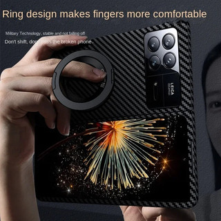 Vỏ bọc vòng sợi Carbon từ tính có thể xoay được cho xiaomi mix fold 4 3 2 Slim case