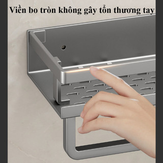 Kệ Nhà Tắm Dán Tường Chống Gỉ, Chất Liệu Nhôm Cao Cấp, Keo Dán Siêu Chắc, Để Đồ Gọn Gàng